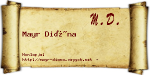 Mayr Diána névjegykártya